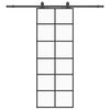 vidaXL Porta Scorrevole con Ferramenta Nera 76x205 cm in Vetro ESG