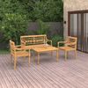 vidaXL Set Divani da Giardino 4 pz in Legno Massello di Teak