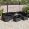 vidaXL Set Divano da Giardino con cuscino 9 pcs Nero Poly Rattan