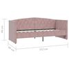 vidaXL Dormeuse con Materasso Presa USB Rosa in Velluto 90x200 cm