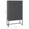 vidaXL Credenza Alta Antracite 80x35x135 cm in Acciaio