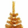 vidaXL Albero di Natale con 300 LED con supporto Oro 210 cm PET