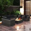 vidaXL Set Divani da Giardino 8 pz con Cuscini in Polyrattan Grigio