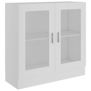 vidaXL Armadietto con Vetrina Bianco 82,5x30,5x80 cm Legno Multistrato