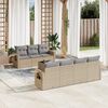 vidaXL Set Divano da Giardino 8 pz con Cuscini Beige in Polyrattan