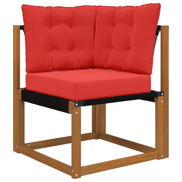 vidaXL Cuscino per divano da esterno 3 pcs Rosso Poliestere