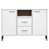 vidaXL Credenza Gambe Metallo Bianco 113x40x77 cm Legno Massello OSLO