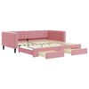 vidaXL Divano Letto Estraibile con Cassetti Rosa 100x200 cm Velluto
