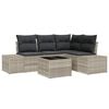 vidaXL Set Divano da Giardino 5 pz Grigio chiaro polyrattan
