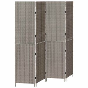 vidaXL Divider per stanze Grigio 195 x 180 cm polyrattan