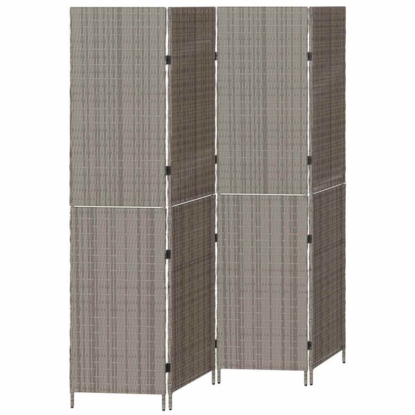 vidaXL Divider per stanze Grigio 195 x 180 cm polyrattan