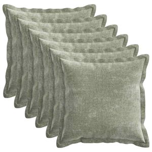 vidaXL Federa 6 pz HOUTEN Verde 30 x 30 cm Tessuto Chenille