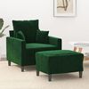 vidaXL Poltroncina con Poggiapiedi Verde Scuro 60 cm in Velluto