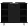 vidaXL Set Mobili da Bagno 4 pz Nero in Truciolato