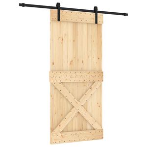 vidaXL Porta scorrevole Naturale e Nero 95 x 210 cm