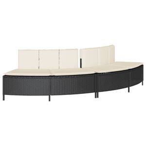 vidaXL Panche Vasca Idromassaggio con Cuscini 2pz in Polyrattan Nero