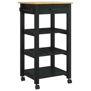 vidaXL Carrello da Cucina MONZA Nero 48 x 40 x 88,5 cm