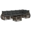 vidaXL Set Divano da Giardino 7 pz Grigio e Grigio Scuro polyrattan