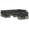 vidaXL Set Divano da Giardino 13 pz Grigio polyrattan