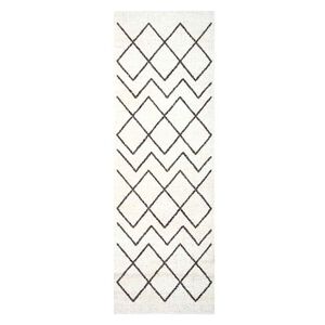 vidaXL Tappeto da Cucina Bianco 180 x 60 cm Velluto