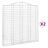 vidaXL Cesti Gabbioni ad Arco 2 pz 200x30x200/220 cm Ferro Zincato
