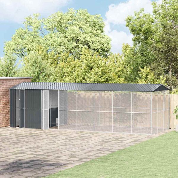 vidaXL Gabbia per uccelli Antracite 860 x 310 x 247 cm Acciaio zincato