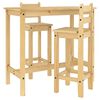 vidaXL Set da Bar 3 pz in Legno Massello di Pino