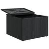vidaXL Sgabello da giardino con cuscino nero 55x55x37 cm in polyrattan