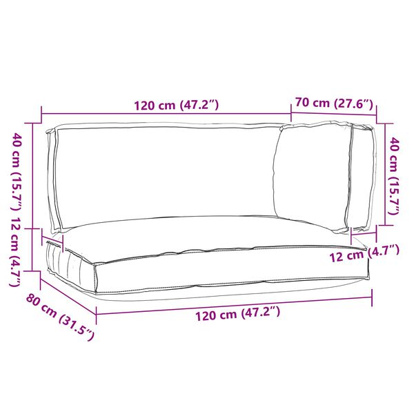 vidaXL Set di Cuscini per Pallet 3 pcs Antracite Tessuto Oxford