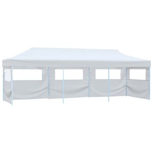 vidaXL Tenda Pieghevole Pop-Up con 5 Pareti Laterali 3x9 m Bianca