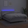 vidaXL Giroletto Molle con Materasso e LED Bianco 140x190cm Similpelle