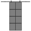 vidaXL Porta Scorrevole Ferramenta 90x205 cm Vetro Temperato Alluminio