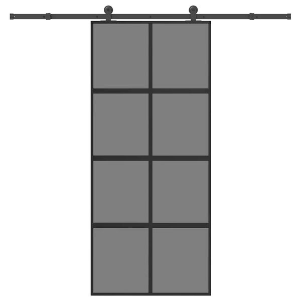 vidaXL Porta Scorrevole Ferramenta 90x205 cm Vetro Temperato Alluminio