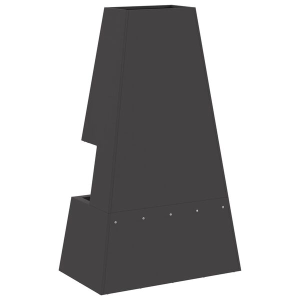 vidaXL Focolare Nero 60 x 35 x 100 cm Acciaio