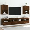 vidaXL Mobili Porta TV con Luci LED 2 pz Rovere Marrone 40,5x30x60 cm