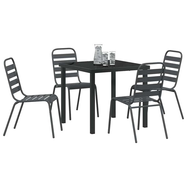 vidaXL Set da Pranzo per Giardino 5 pcs Antracite