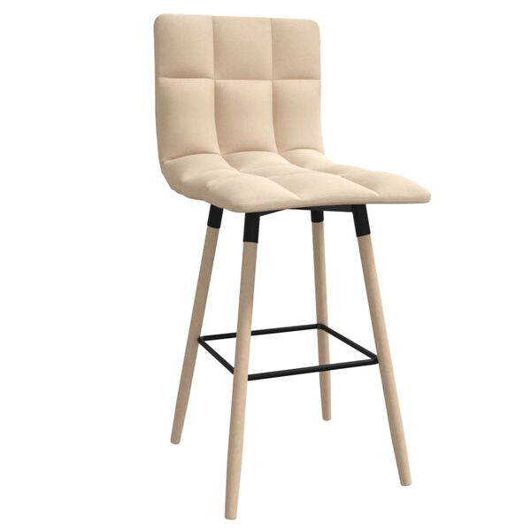 vidaXL Sgabello da Bar Crema in Tessuto