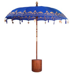 vidaXL Ombrello balinese con base 2 pz Blu