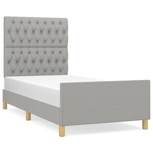 vidaXL Giroletto senza Materasso Grigio Chiaro 90x190 cm Tessuto