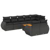 vidaXL Set Divani da Giardino 9 pz con Cuscini Nero in Polyrattan