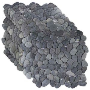 vidaXL Pavimenti in ciottoli Grigio 30 x 30 cm Ciottolo Fluviale