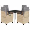 vidaXL Set Pranzo da Giardino 5 pz con Cuscini Beige Misto Polyrattan