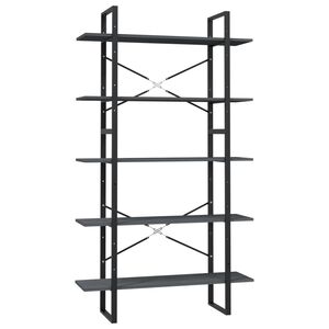 vidaXL Libreria a 5 Ripiani Grigia 100x30x175 cm in Legno di Pino
