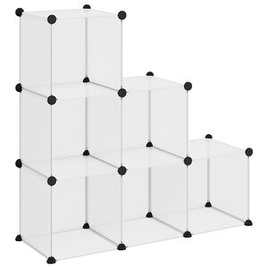 vidaXL Organizzatore Portaoggetti con 6 Cubi Trasparenti in PP