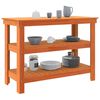 vidaXL Banco da lavoro con lo scaffale Cera marrone 110,5 x 50 x 80 cm