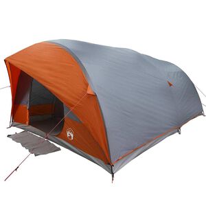 vidaXL Tenda tunnel Grigio e arancione 500 x 348 x 200 cm taffet&agrave;