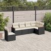 vidaXL Set Divano da Giardino 6 pz con Cuscini Nero in Polyrattan