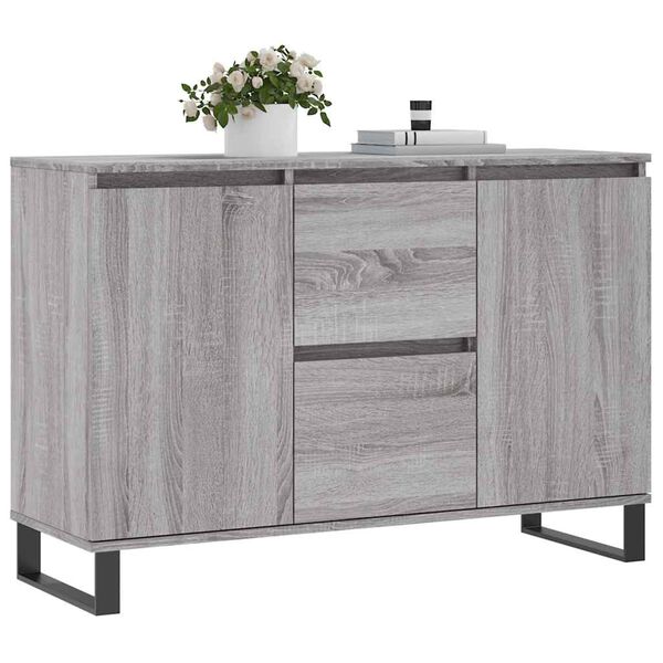 vidaXL Credenza Grigio Sonoma 101,5x35x70 cm in Legno Multistrato