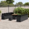 vidaXL Set Divano da Giardino con cuscino 11 pcs Nero polyrattan