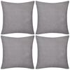 Loussiesd Set di 4 federe per cuscini in stile astratto, morbide e moderne, per divano, divano, divano, grigio, motivo floreale, 40 x 40 cm